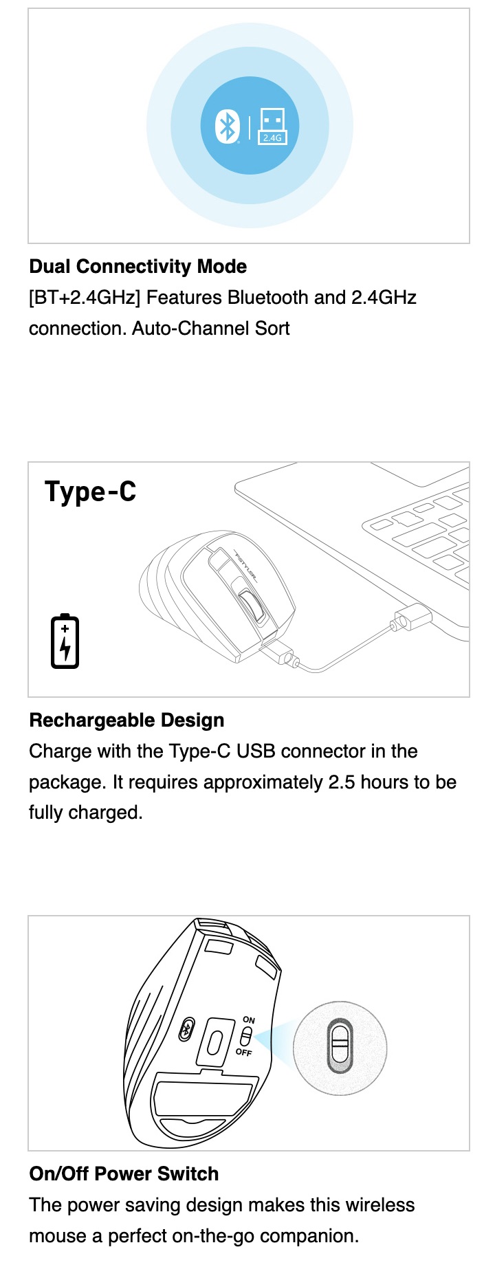 A4Tech-Fstyler-FB35C-Rechargeable-Bluetooth-Wireless-Mouse-Description-1