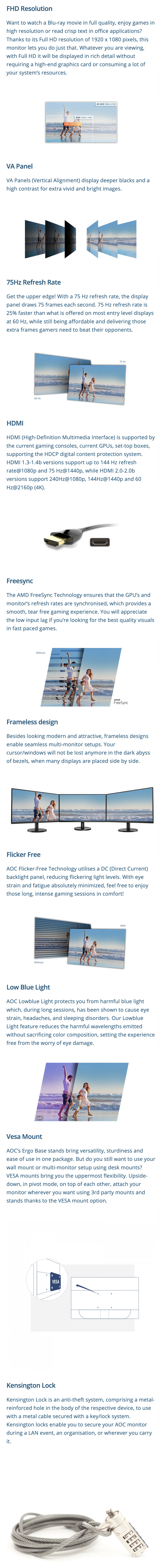 AOC-24B3HM-Three-side-Frameless-Slim-Monitor-23.8-Inches-VA-FHD-4Ms-75Hz-HDMI-AMD-FreeSync-Antiglare-Low-Blue-Light-Flicker-Free-Black-Description-2