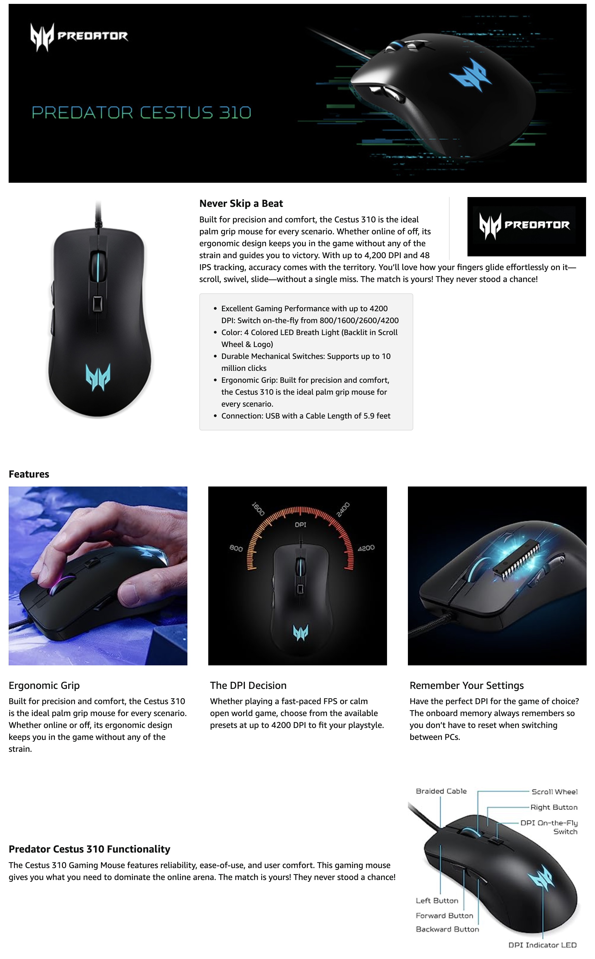Acer-Predator-Cestus-310-PMW910-Gaming-Mouse-Black-Description