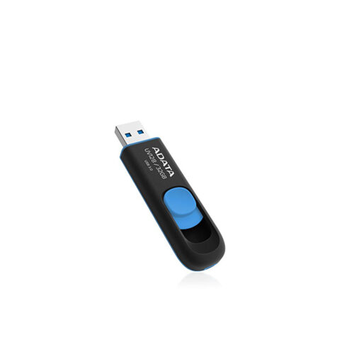 Adata-UV128-32GB-USB-3.1-Retractable-Capless-Flash-Drive-BlackBlue-AUV128-32G-1