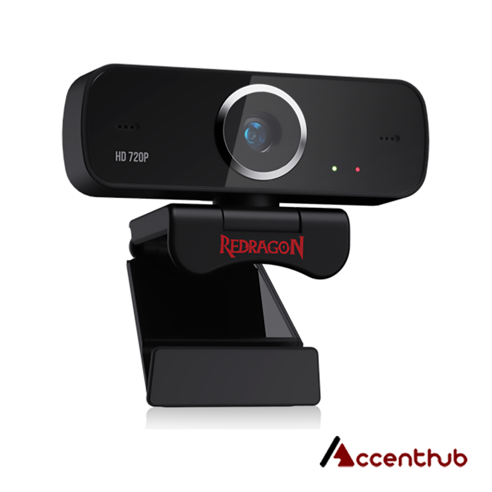 Redragon GW600 720P Webcam with Built-in Dual Microphone 360-Degree Rotation
