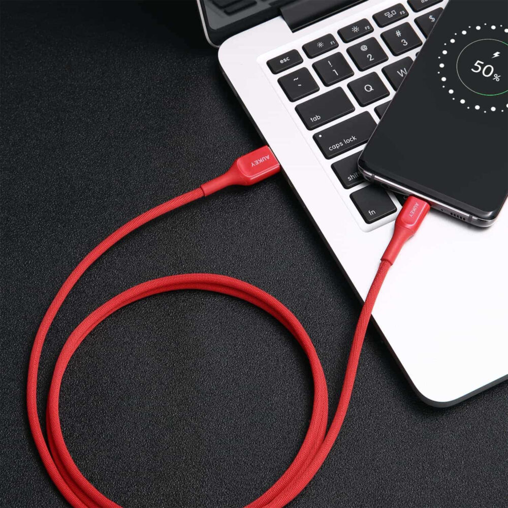 Aukey-CB-AKC1-USB-A-To-USB-C-Quick-Charge-3.0-Kevlar-Cable-1.2-Meter-Red-2