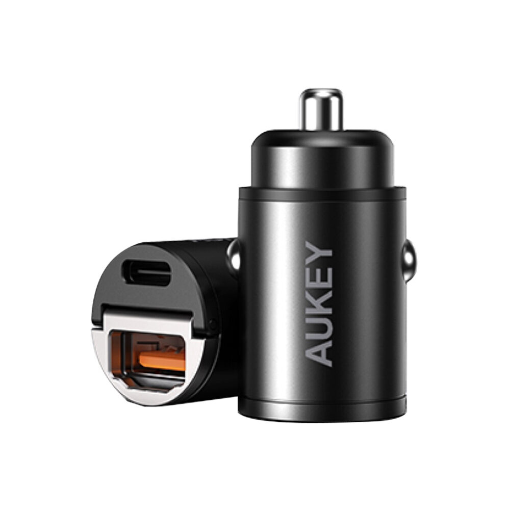 Aukey-CC-A3-Enduro-Nano-30W-2-Port-USB-C-and-USB-A-Car-Charger-Black-1