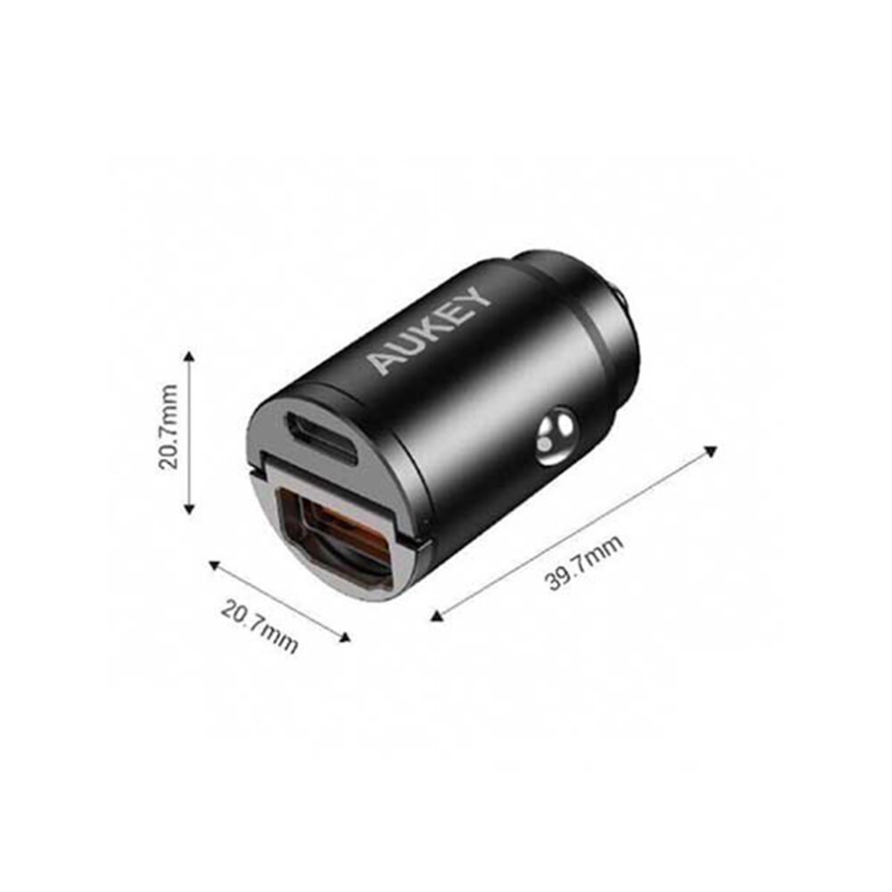 Aukey-CC-A3-Enduro-Nano-30W-2-Port-USB-C-and-USB-A-Car-Charger-Black-3