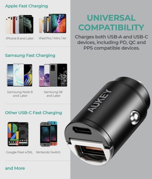 Aukey-CC-A3-Enduro-Nano-30W-2-Port-USB-C-and-USB-A-Car-Charger-Black-Description-003