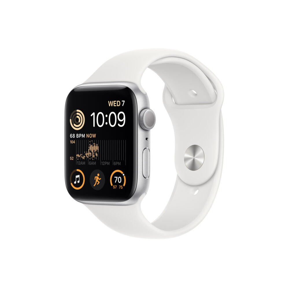 Apple-Watch-SE-GPS-44mm-Silver-Aluminium-Case-with-White-Sport-Band-Regular-MNK23ZPA-1